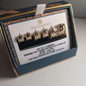 House of Harlow 1960 Gold and Silver Stud Earrings